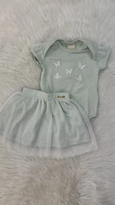 CONJUNTO FEMININO BODY/SAIA INFANTIL R41
