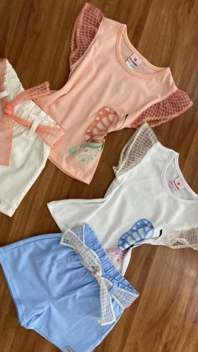 CONJUNTO FEMININO INFANTIL SEM MANGA R54