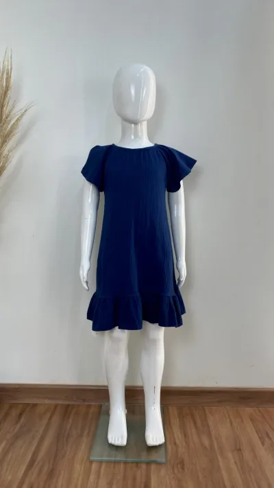 VESTIDO FEMININO INFANTIL SEM MANGA R09