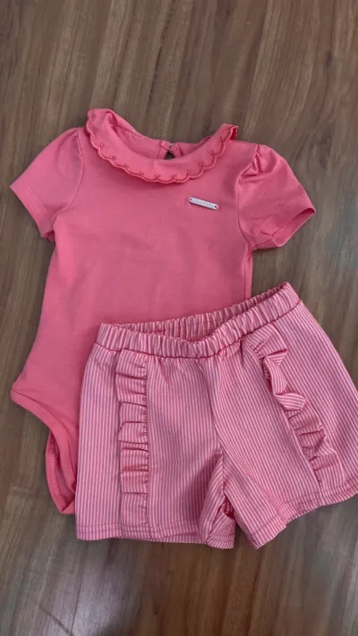 CONJUNTO FEMININO INFANTIL BODY+SHORTS R09