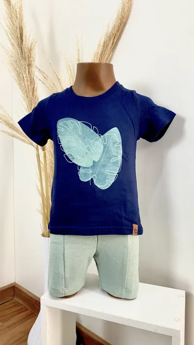 CONJUNTO MASCULINO INFANTIL SEM MANGA+SHORTS R09