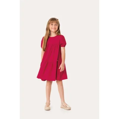 CARINHOSO — VESTIDO FEMININO INFANTIL MANGA CURTA