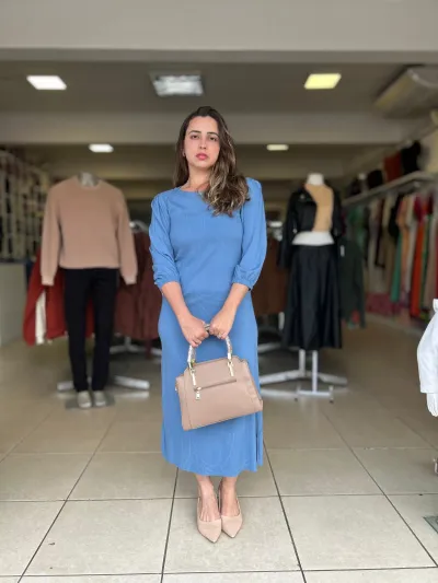 VESTIDO FEMININO 3/4 MIDI R05