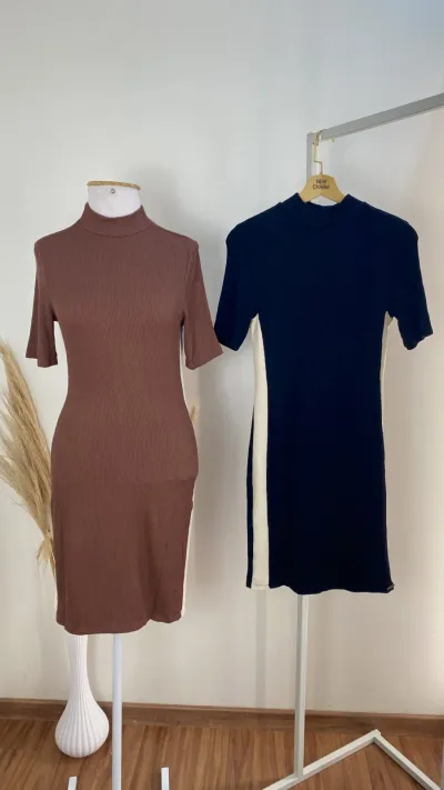 VESTIDO FEMININO ADULTO SEM MANGA CURTO