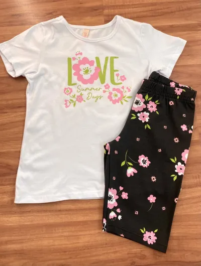 CONJUNTO FEMININO INFANTIL SEM MANGA R05