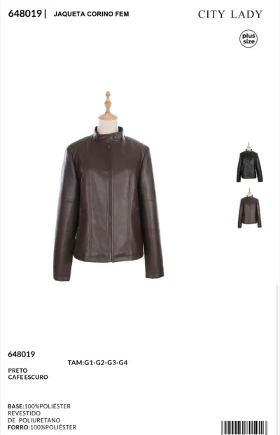 JAQUETA FEMININO ADULTO CORINO