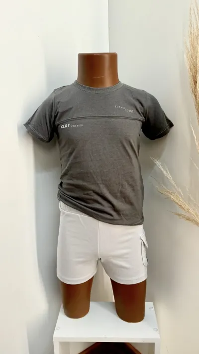 CONJUNTO MASCULINO INFANTIL SEM MANGA+SHRT