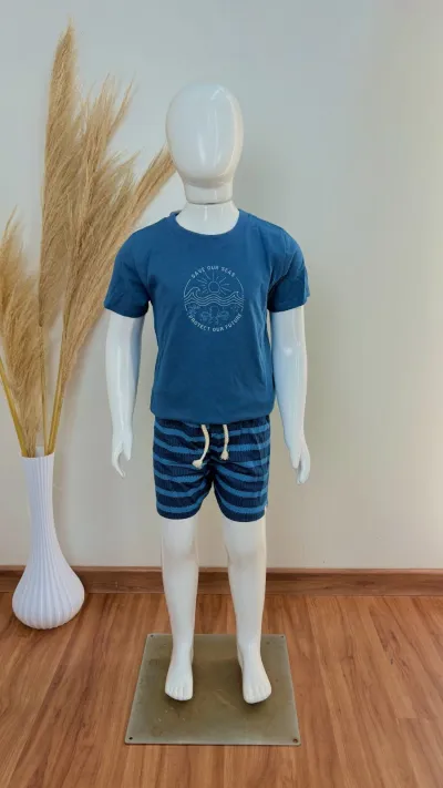 CONJUNTO MASCULINO INFANTIL SEM MANGA+BERMUDA