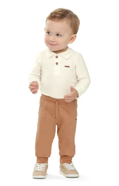 COLORITTA — BODY POLO MASCULINO INFANTIL MANGA LONGA