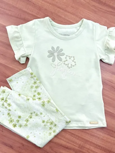 CONJUNTO FEMININO INFANTIL SEM MANGA+LEG