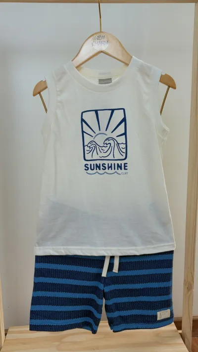 CONJUNTO MASCULINO INFANTIL REGATA+BERMUDA