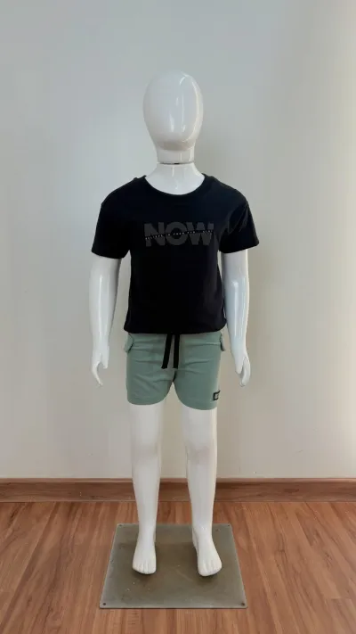 CONJUNTO MASCULINO INFANTIL SEM MANGA+BERMUDA