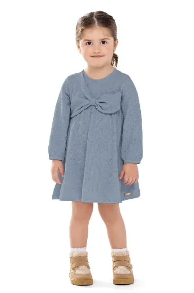 COLORITTA — VESTIDO FEMININO INFANTIL MANGA LONGA CURTO