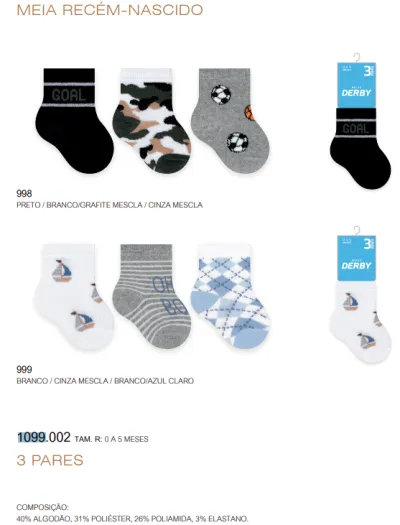 KIT MEIA FEMININO BABY