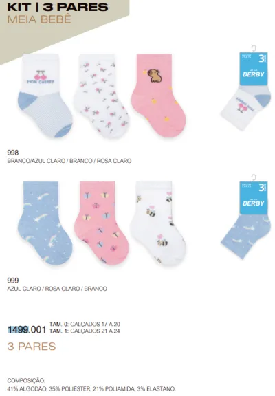 KIT MEIA FEMININO BABY