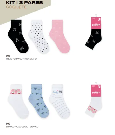 KIT3 MEIA FEMININO ADULTO
