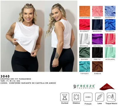 REGATA FEMININO ADULTO CROPPED DRY