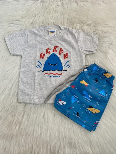 CONJUNTO MASCULINO INFANTIL SEM MANGA R135