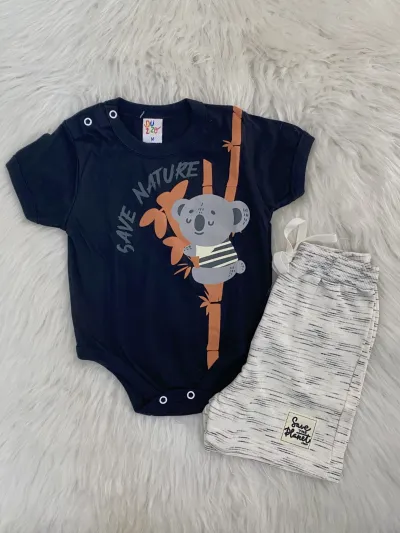 CONJUNTO MASCULINO INFANTIL SEM MANGA+SHORT R135