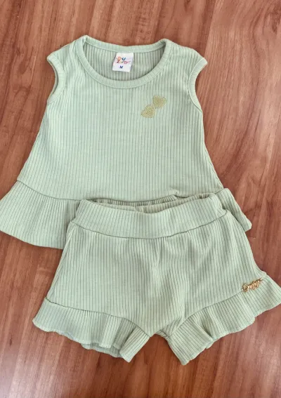 CONJUNTO FEMININO INFANTIL SEM MANGA R135
