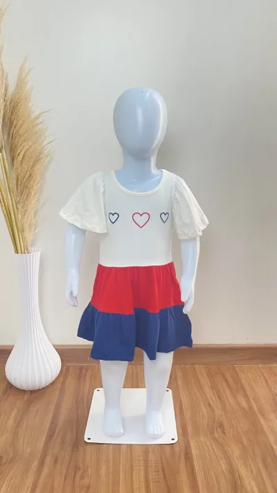 VESTIDO FEMININO INFANTIL SEM MANGA