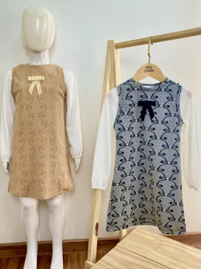 CONJUNTO FEMININO INFANTIL MANGA LONGA+VESTIDO