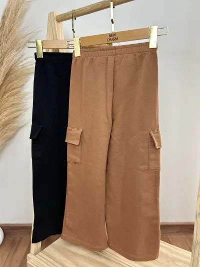 CALÇA FEMININO INFANTIL MOLETOM CARGO