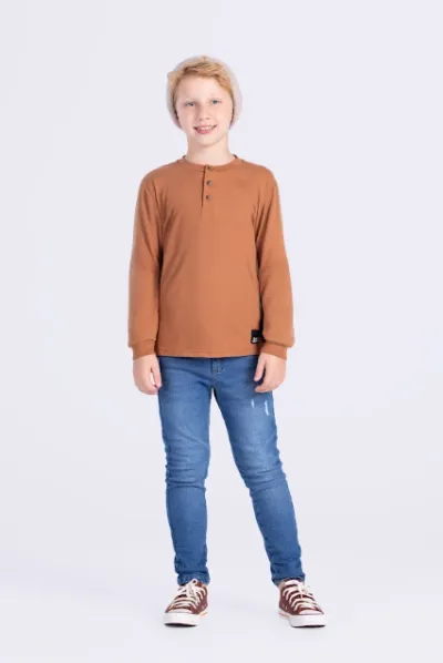 DUZIZO — CAMISETA MASCULINO INFANTIL MANGA LONGA