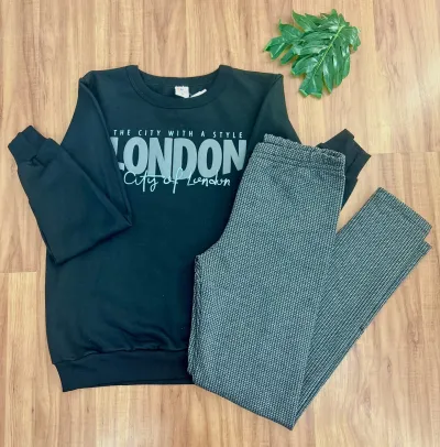 CONJUNTO FEMININO INFANTIL MOLETOM+CALÇA