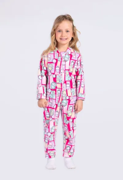DUZIZO — MACACÃO FEMININO INFANTIL MANGA LONGA SOFT