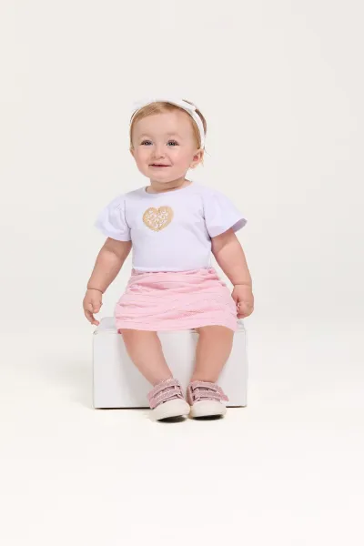 DUZIZO — CONJUNTO FEMININO INFANTIL MANGA CURTA+SAIA