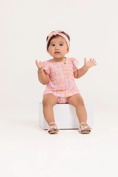 DUZIZO — CONJUNTO FEMININO INFANTIL SEM MANGA+SHORTS+FAIXA