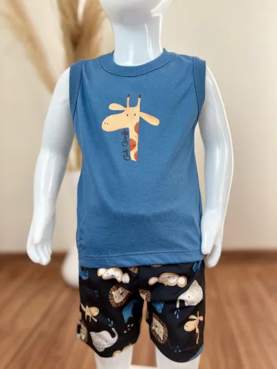 CONJUNTO MASCULINO INFANTIL REGATA+BERMUDA