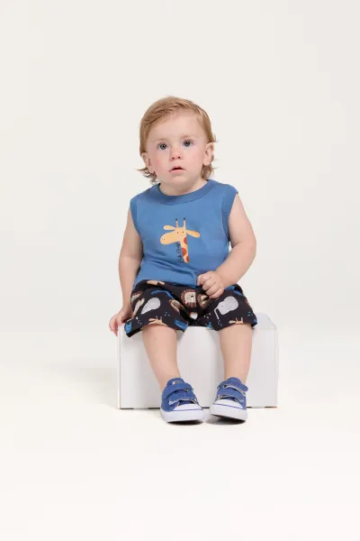 DUZIZO — CONJUNTO MASCULINO INFANTIL REGATA+BERMUDA