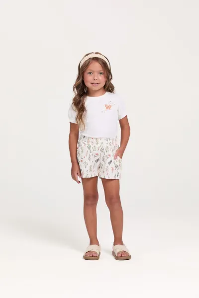 DUZIZO — CONJUNTO FEMININO INFANTIL MANGA CURTA+SHORTS