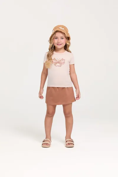 DUZIZO — CONJUNTO FEMININO INFANTIL MANGA CURTA+SHORTS SAIA