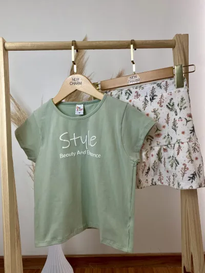 DUZIZO — CONJUNTO FEMININO INFANTIL MANGA CURTA+SAIA