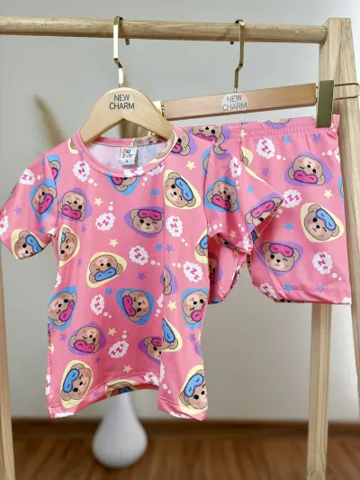 PIJAMA FEMININO INFANTIL SEM MANGA+SHORTS