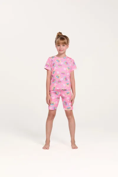 DUZIZO — PIJAMA FEMININO INFANTIL MANGA CURTA+SHORTS