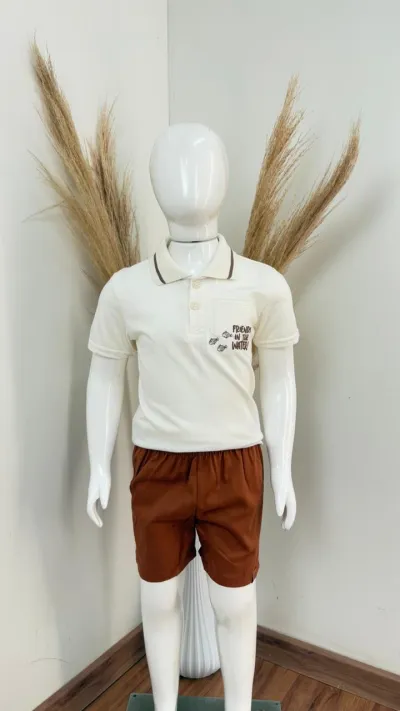 CONJUNTO MASCULINO INFANTIL SEM MANGA+BERMUDA
