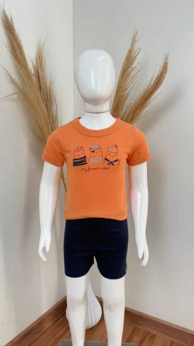 CONJUNTO MASCULINO INFANTIL SEM MANGA+SHRT