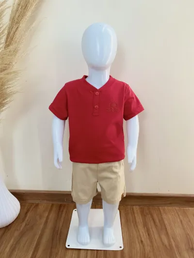 CONJUNTO MASCULINO INFANTIL SEM MANGA+BERMUDA