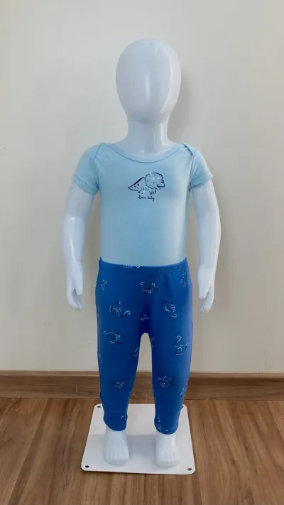 KIT MASCULINO INFANTIL BODY SEM MANGA+CALÇA