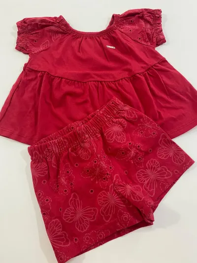 CONJUNTO FEMININO INFANTIL SEM MANGA+SHORTS R120