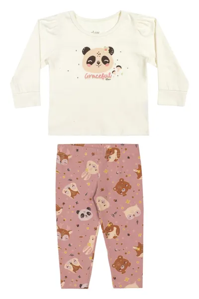 CONJUNTO FEMININO INFANTIL MANGA LONGA+LEG