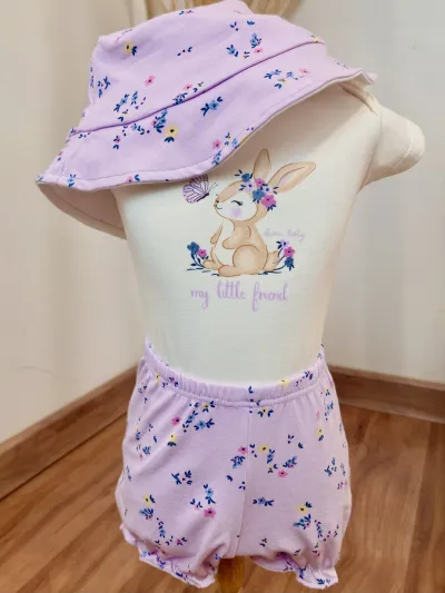 KIT FEMININO INFANTIL BODY+SHORTS+CHP