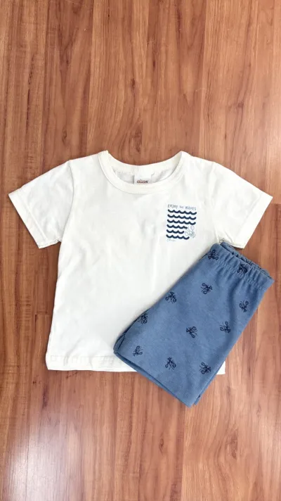 CONJUNTO MASCULINO INFANTIL SEM MANGA+BERMUDA