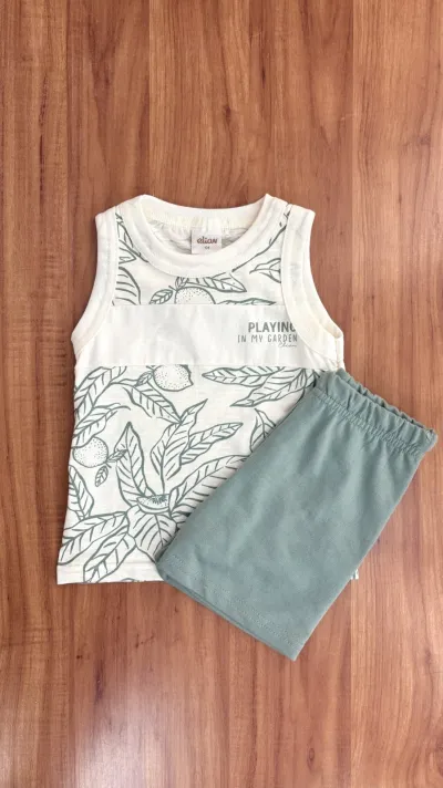 CONJUNTO MASCULINO INFANTIL REGATA+BERMUDA