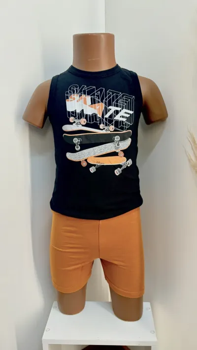 CONJUNTO MASCULINO INFANTIL REGATA+BERMUDA