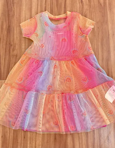 VESTIDO FEMININO INFANTIL SEM MANGA C/TULE